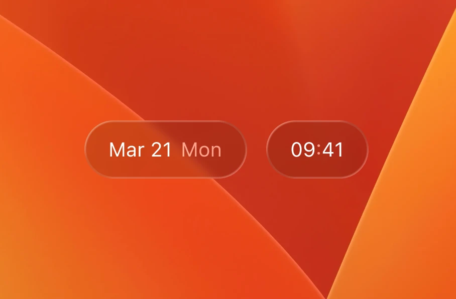 Compact menu bar widgets showing Mar 21 Monday and the time 09:41